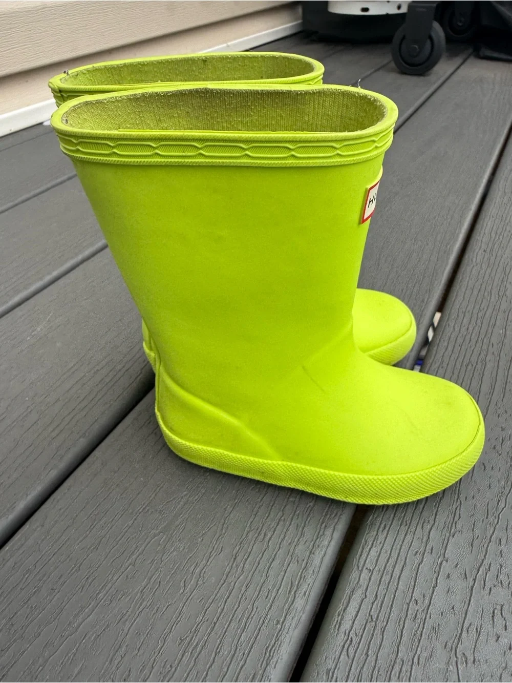 Hunter Neon Lime Kids' Rain Boots
